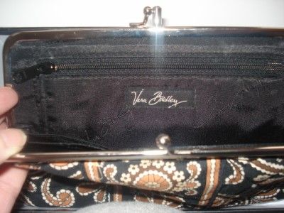 NIB Vera Bradley Clutch Caffe Latte Wallet Black/Brown  