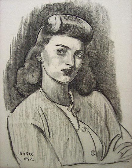 CLARENCE HINKLE Signed 1942 Original Drawing   LISTED  