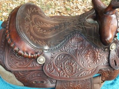 Buford show saddle, handmade, handcrafted western vintage with silver 