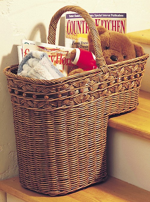 New Indoor Wicker Furniture Stair Basket  